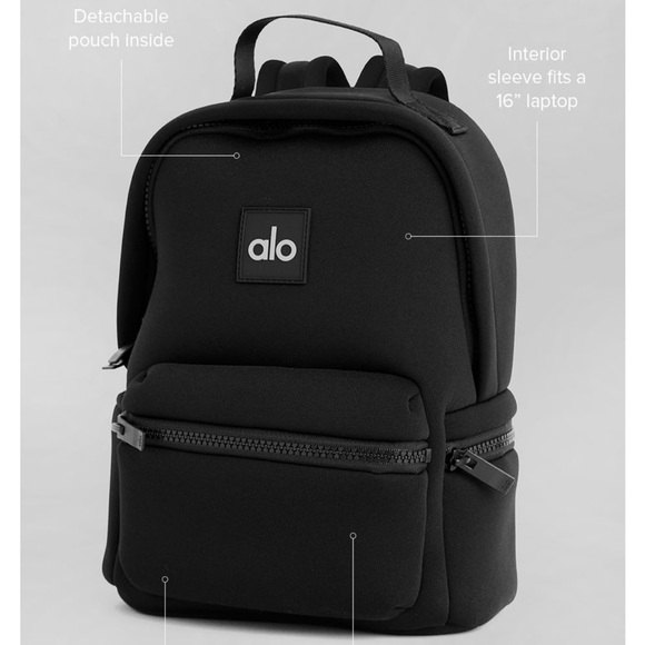 ALO YOGA STOW BACKPACK BLACK / SILVER - Picture 2 of 9